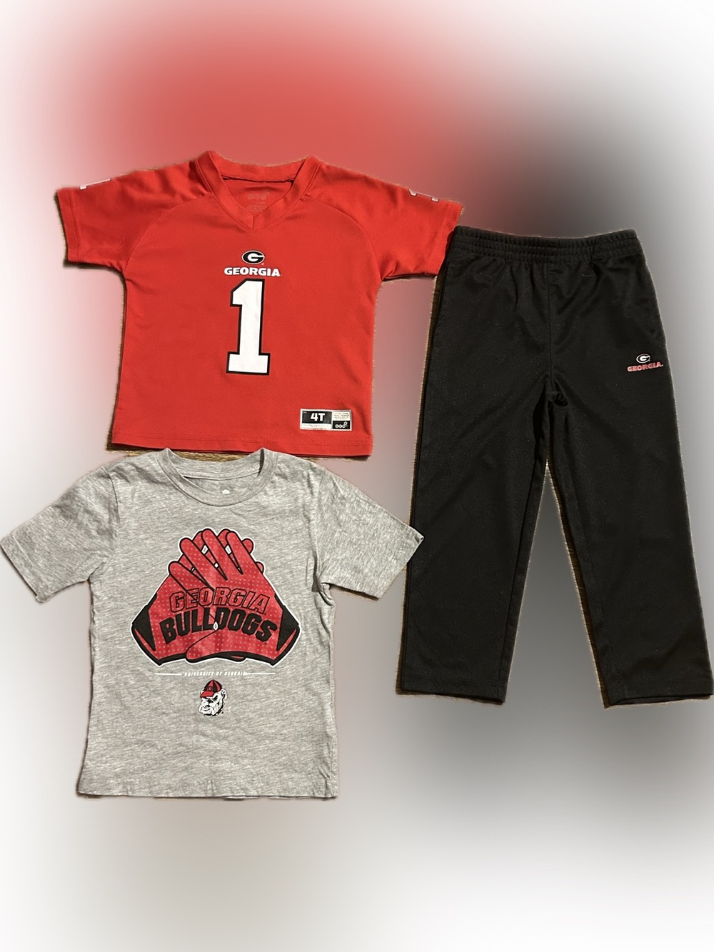 Boys 4T GA Bulldog Bundle - 2 Shirts & 1 Pants